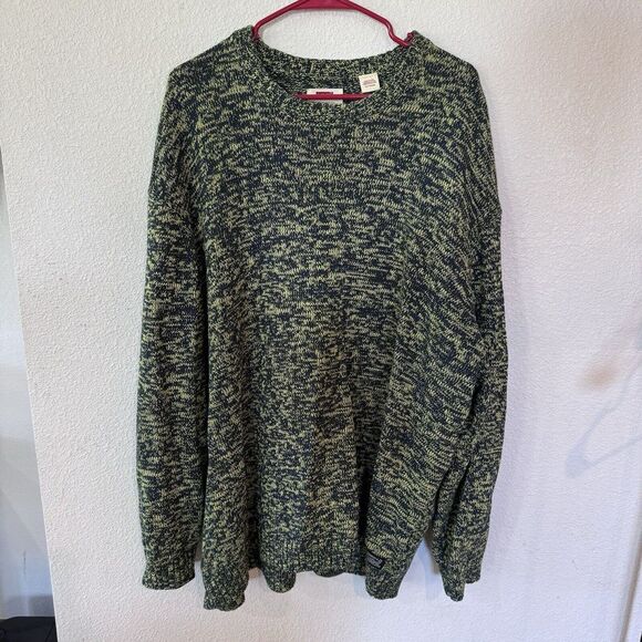 Levi's Men's Blue Green‎ Space Dye Crewneck Sweater - Picture 1 of 6